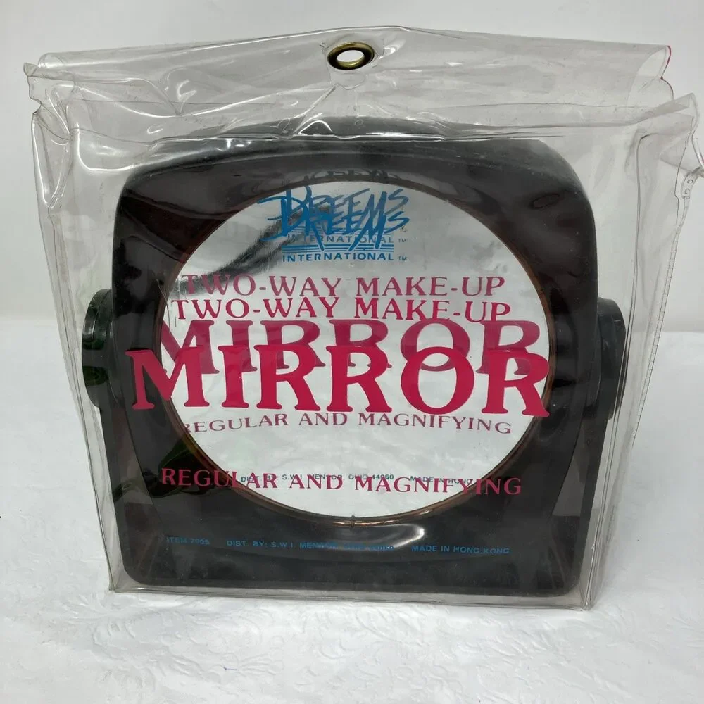 Vintage Magnifying Mirror Two Sided Vanity Plastic Tortoise Shell Hong Kong